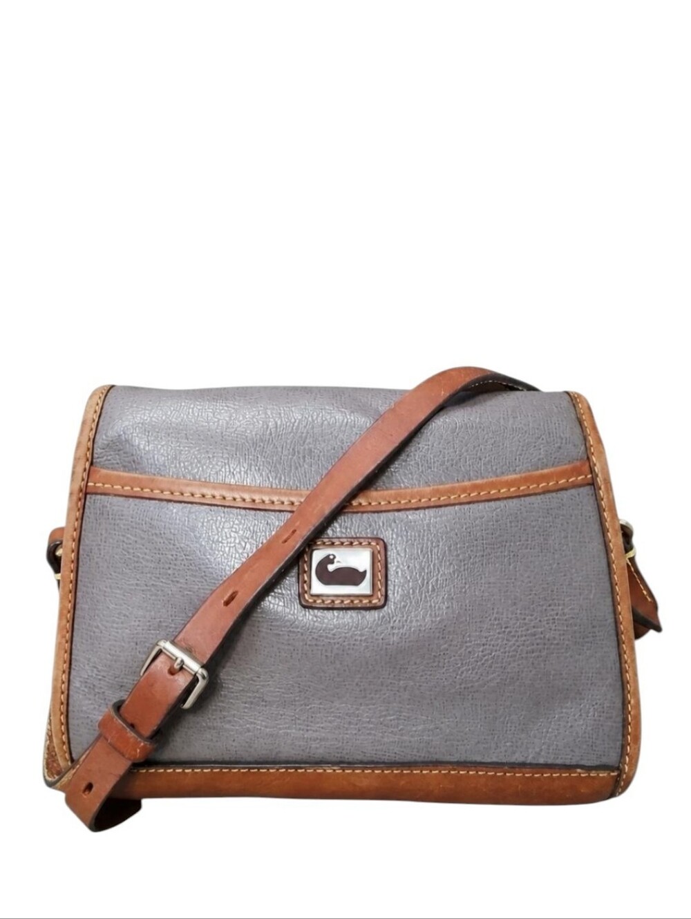 Dooney & Bourke Vintage Slate Gray and Brown Crossbody Bag
